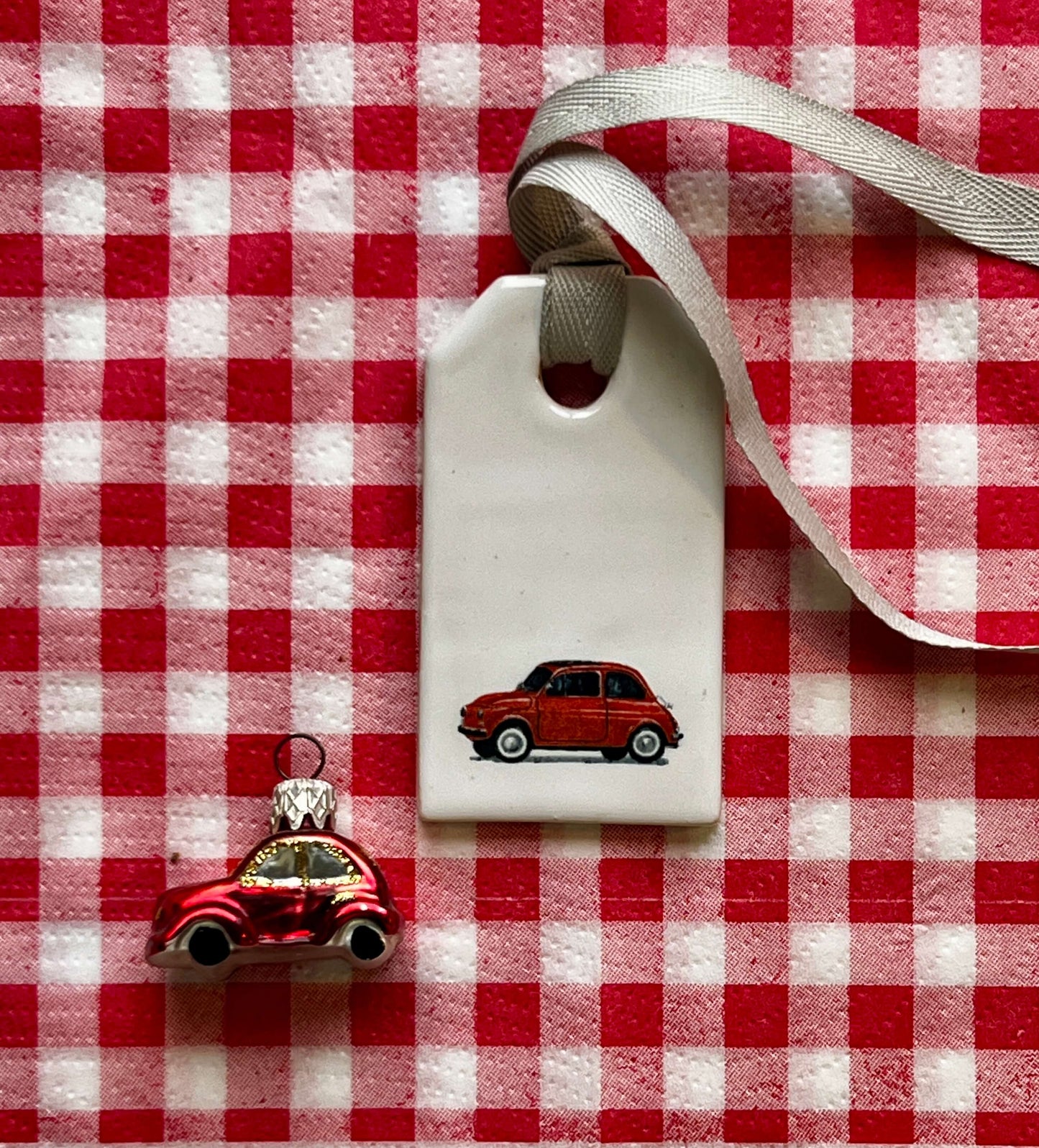 Handmade label Fiat 500