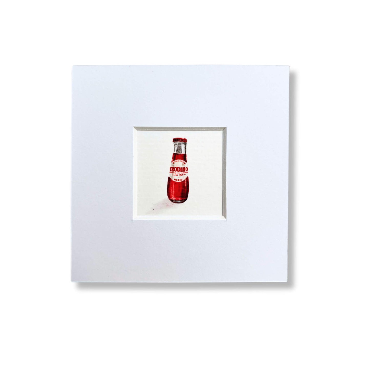 Mini print of an illustration of a Crodino by Stefanie Vietor in white passepartout size 10x10cm