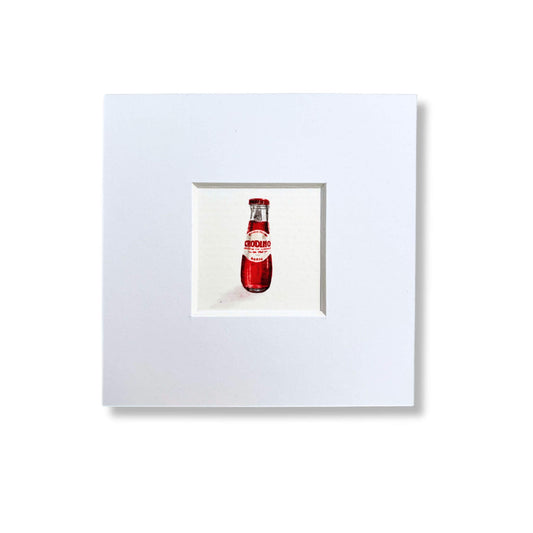 Mini print of an illustration of a Crodino by Stefanie Vietor in white passepartout size 10x10cm