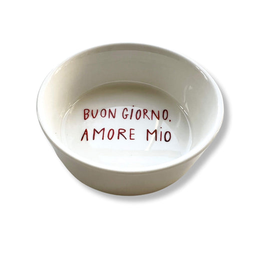 Rameskin size 3x9cm porcelain with quote written by Stefanie Vietor