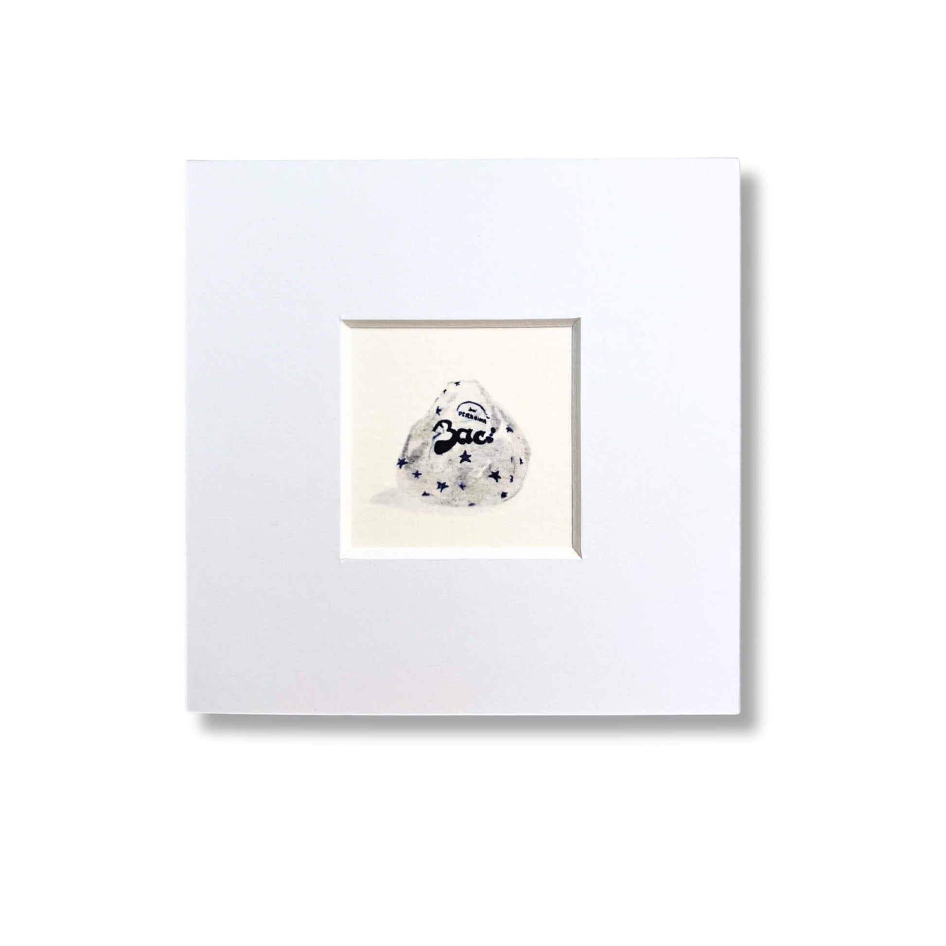 Framed artwork of illustration of a Baci by Stefanie Vietor 10x10cm
