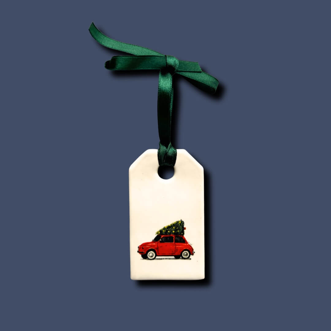 Handmade label Christmas Fiat