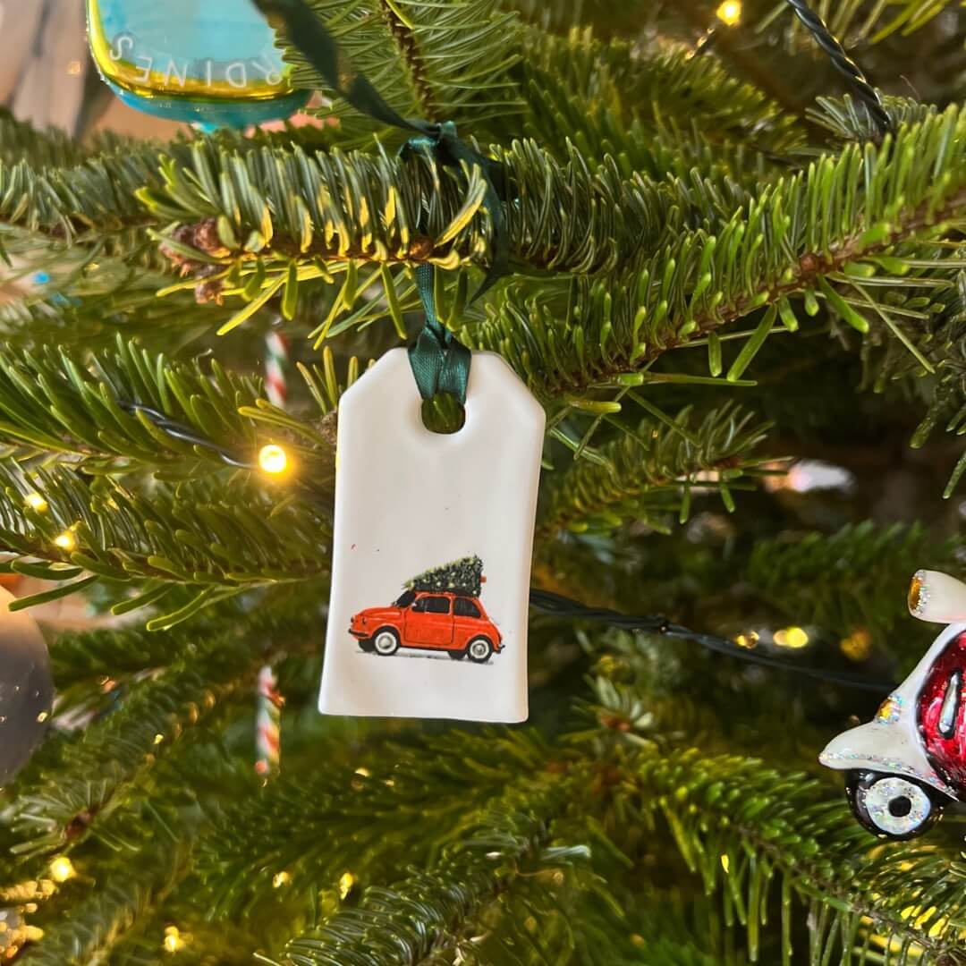 Handmade label Christmas Fiat