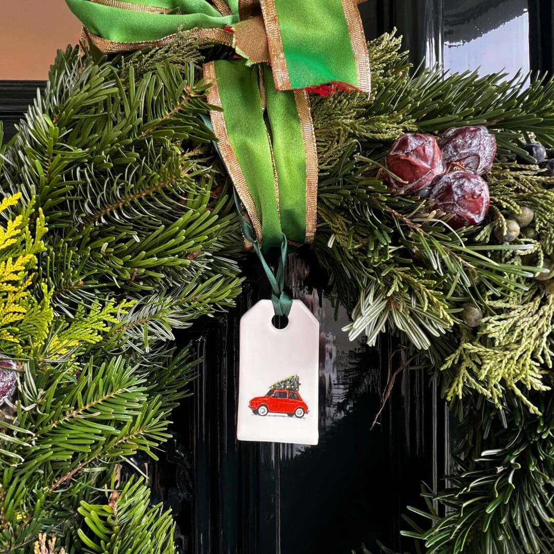 Handmade label Christmas Fiat