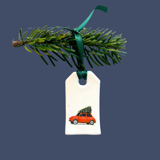 Handmade label Christmas Fiat